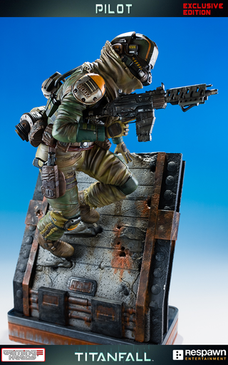 Illustration for article titled Wallrunning Titanfall Pilot Statue